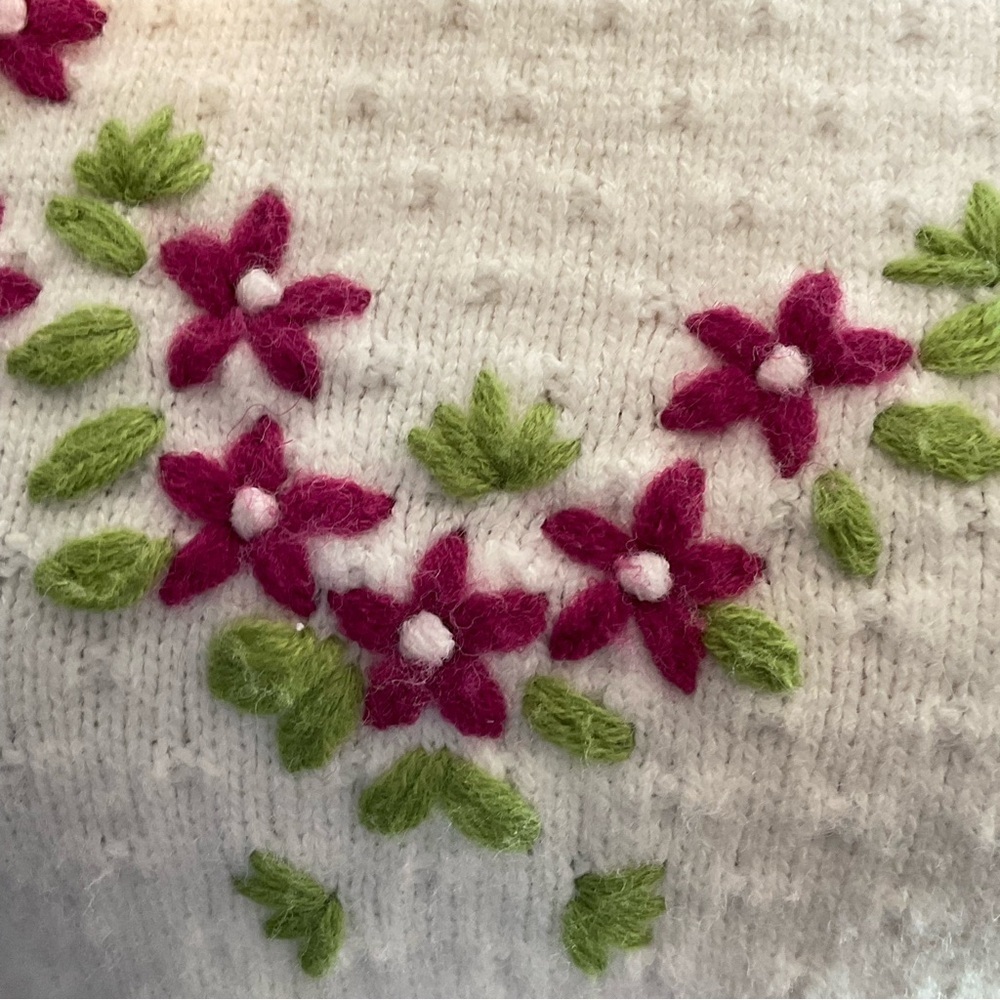 Lulus XS Cream Embroidered Floral Coquette Sweater Cottagecore - Picture 7 of 16